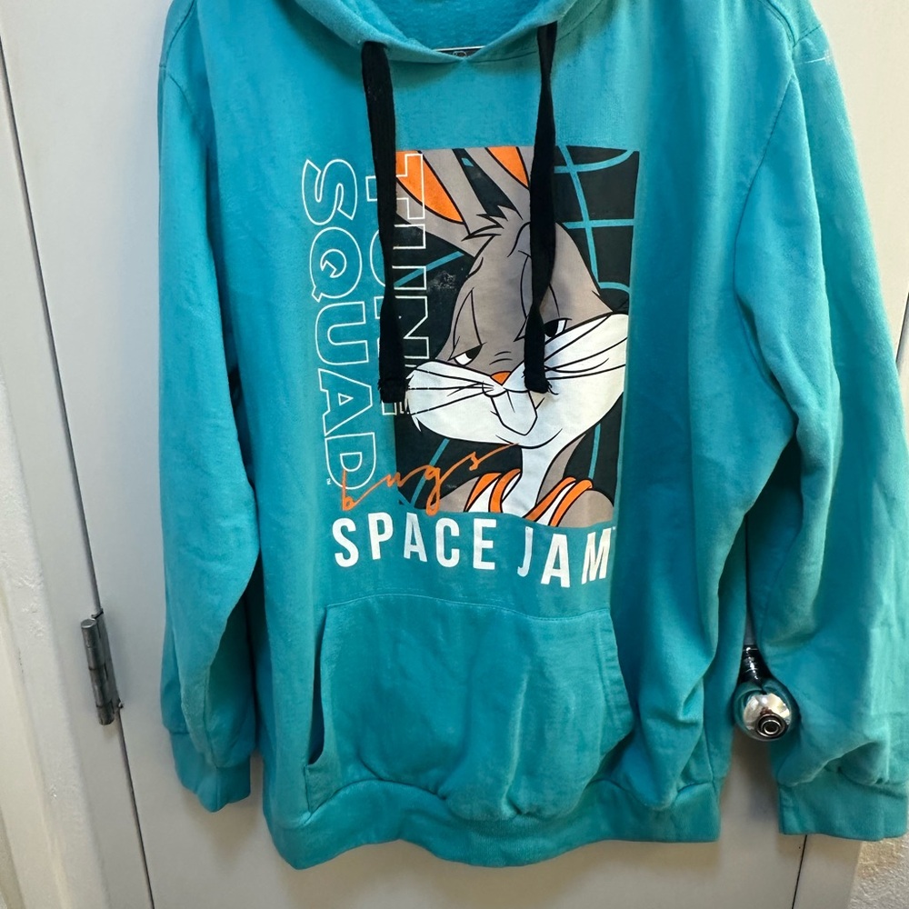 COPY - Space Jam Hoodie X-Large XL Blue Bugs Bunny Tune Squad Mens Vintage